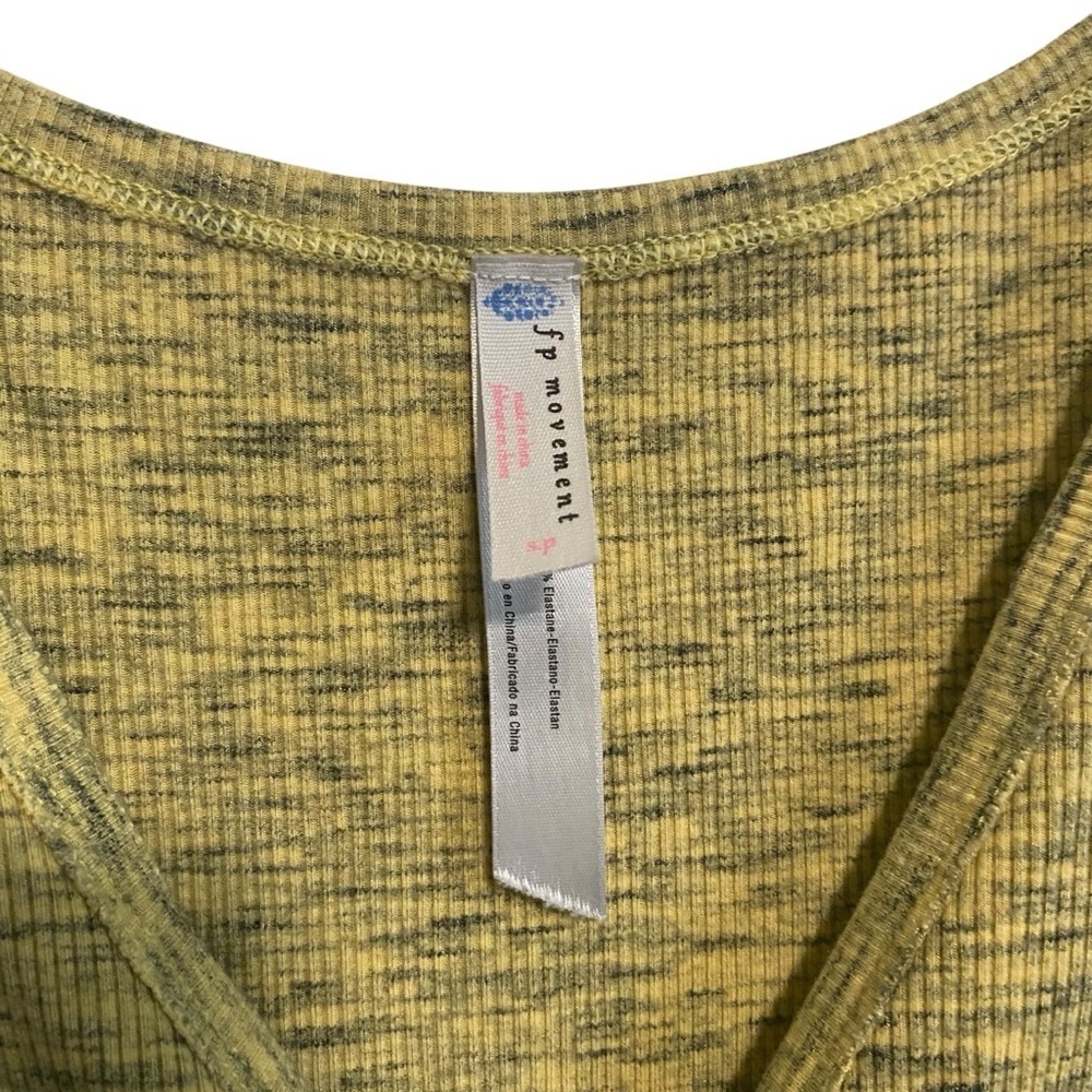 Free People Movement Yellow Space Dye New Moon Knotted Tank Size Small - Picture 5 of 7